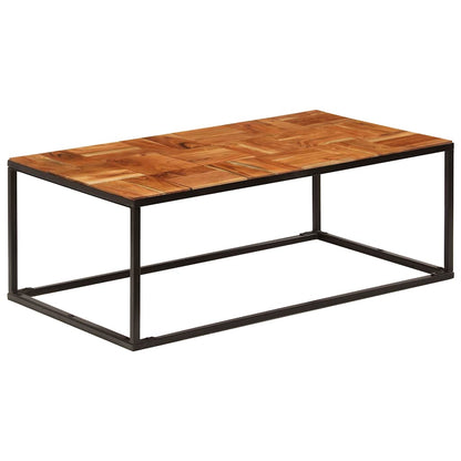 Tavolino 110x60x40 cm in Legno Massello di Acacia e Acciaio