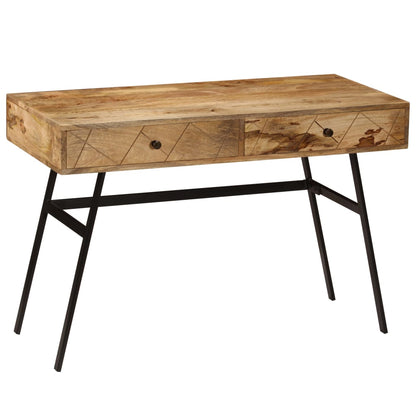 Scrivania con Cassetti in Legno Massello di Mango 110x50x76 cm