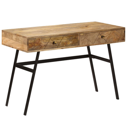 Scrivania con Cassetti in Legno Massello di Mango 110x50x76 cm