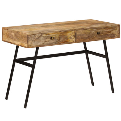 Scrivania con Cassetti in Legno Massello di Mango 110x50x76 cm