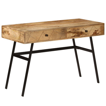 Scrivania con Cassetti in Legno Massello di Mango 110x50x76 cm
