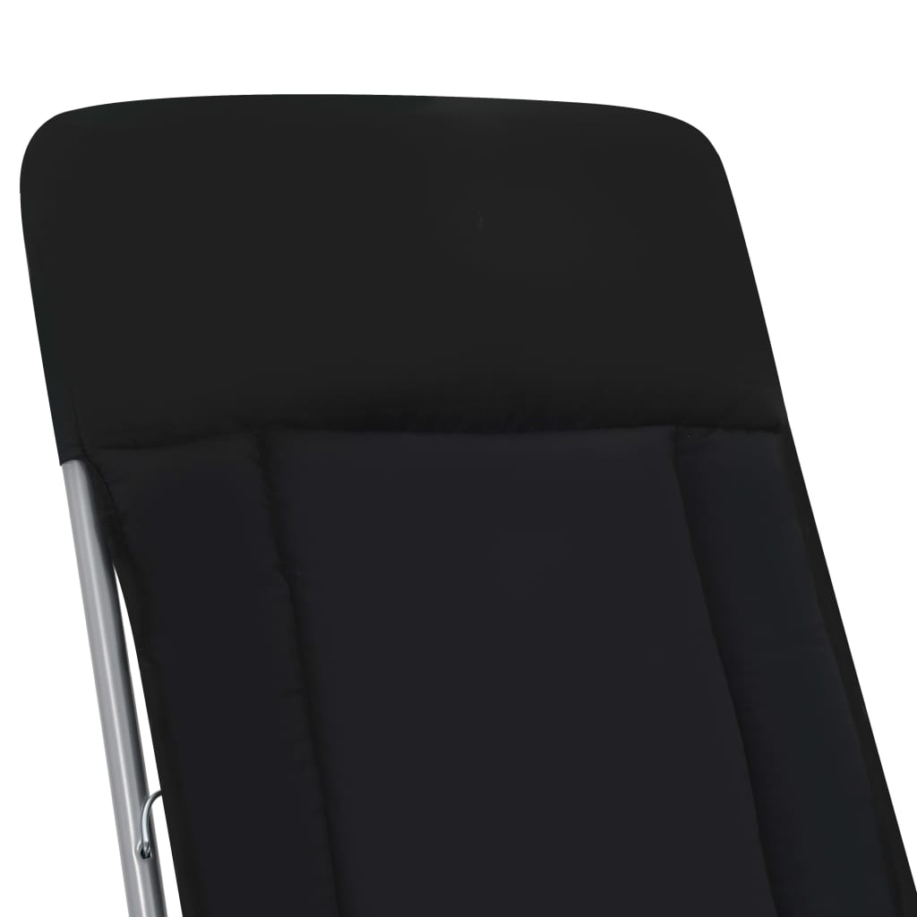 Sedie da Giardino Pieghevoli con Cuscino 2 pz Nere - homemem39