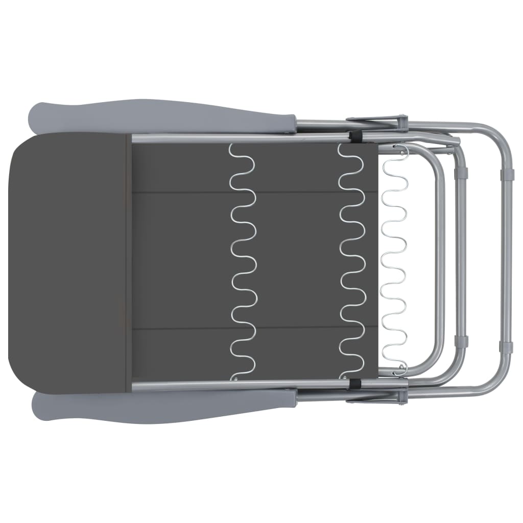 Sedie da Giardino Pieghevoli con Cuscino 2 pz Grigio - homemem39