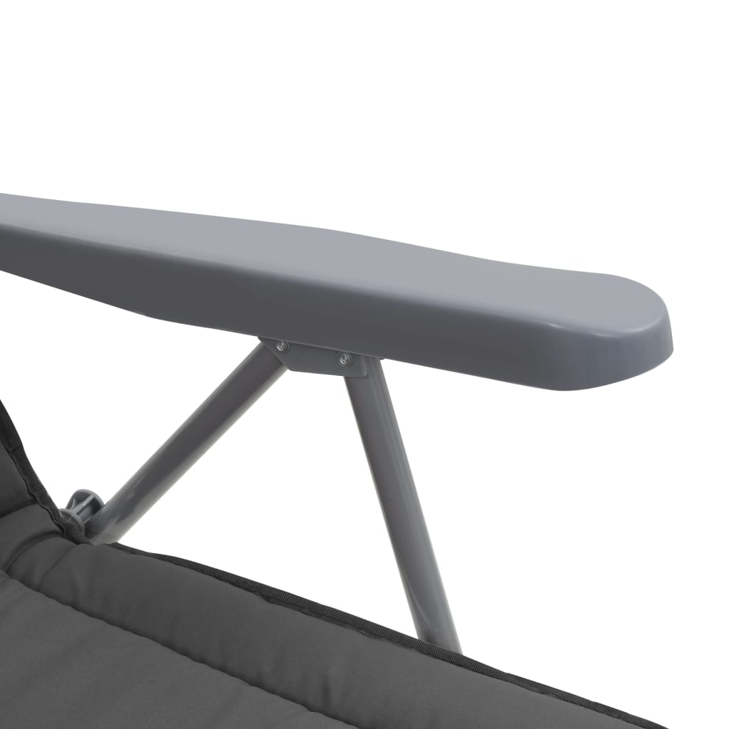 Sedie da Giardino Pieghevoli con Cuscino 2 pz Grigio | homemem39