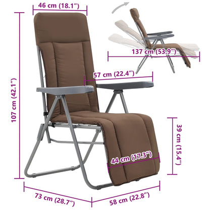 Sedie da Giardino Pieghevoli con Cuscino 2 pz Marrone | homemem39