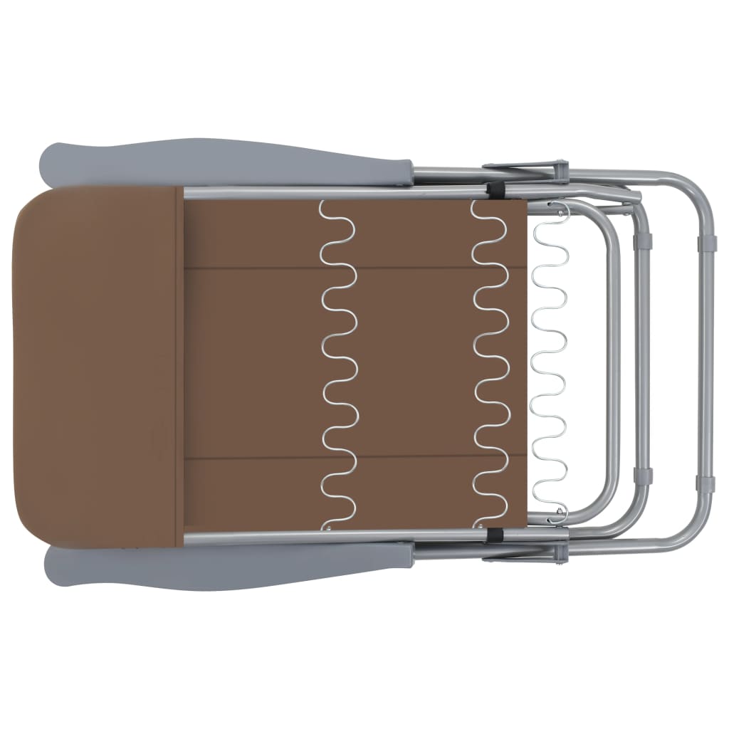 Sedie da Giardino Pieghevoli con Cuscino 2 pz Marrone - homemem39