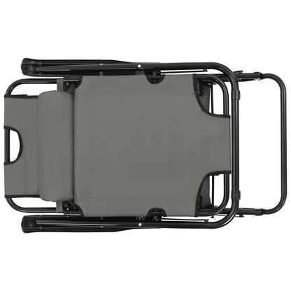 Lettini Prendisole 2 pz Pieghevoli e Poggiagambe Acciaio Grigio - homemem39