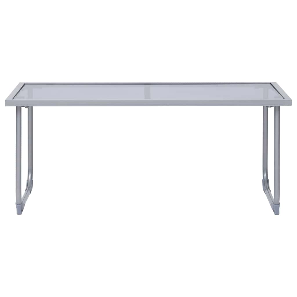 Set Divano da Giardino 4 pz in Tessuto e Acciaio Grigio Talpa