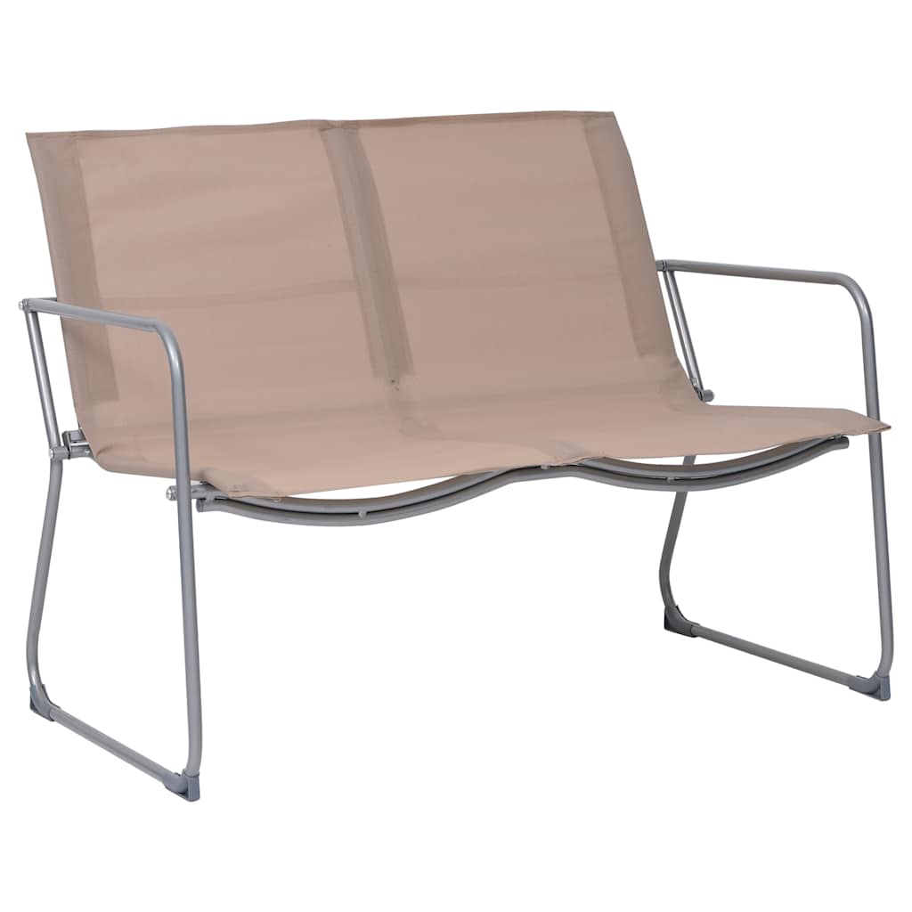 Set Divano da Giardino 4 pz in Tessuto e Acciaio Grigio Talpa