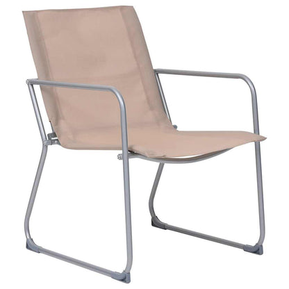 Set Divano da Giardino 4 pz in Tessuto e Acciaio Grigio Talpa
