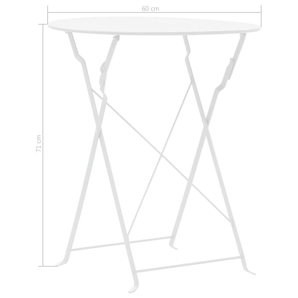 Set da Bistrot 3 pz in Acciaio Bianco