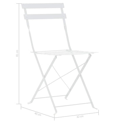 Set da Bistrot 3 pz in Acciaio Bianco