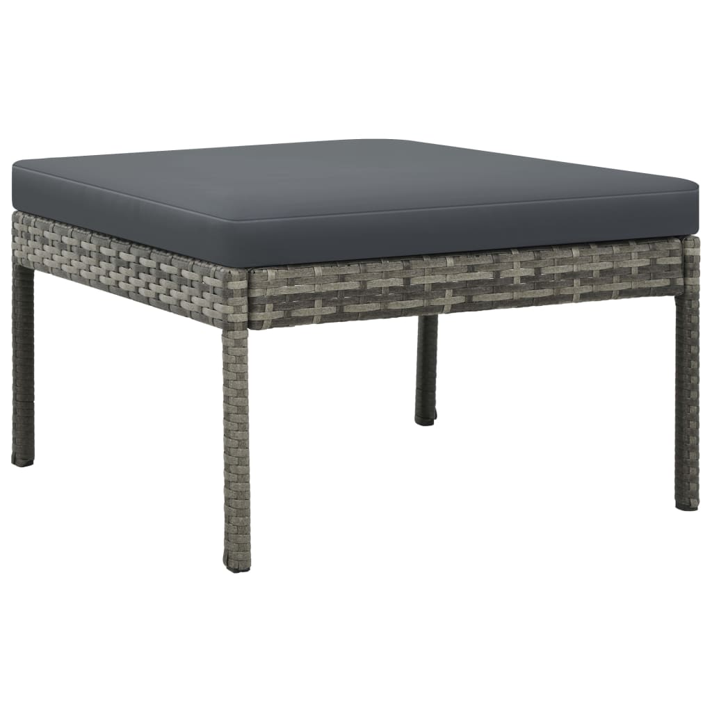 Set Divani da Giardino 3 pz con Cuscini in Polyrattan Grigio - homemem39