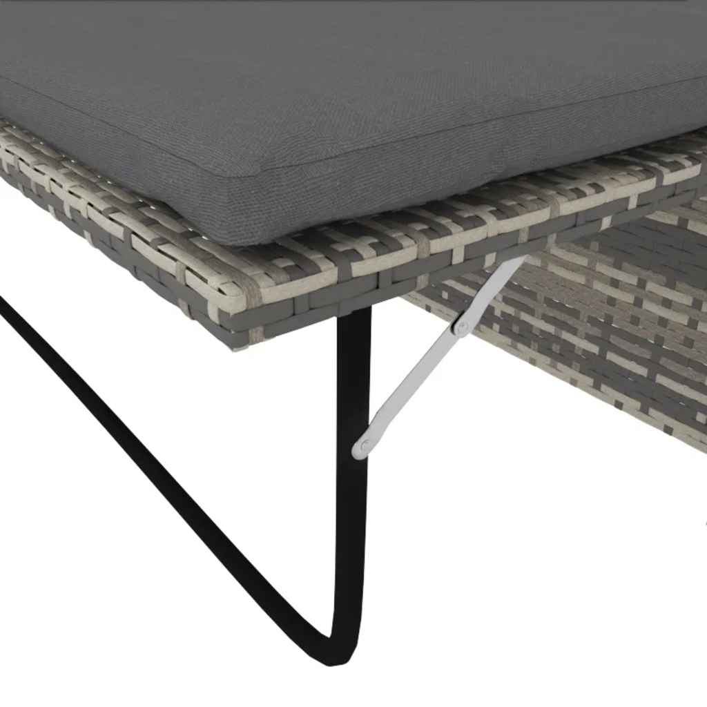 Set Divani da Giardino 2 pz con Cuscini in Polyrattan Grigio