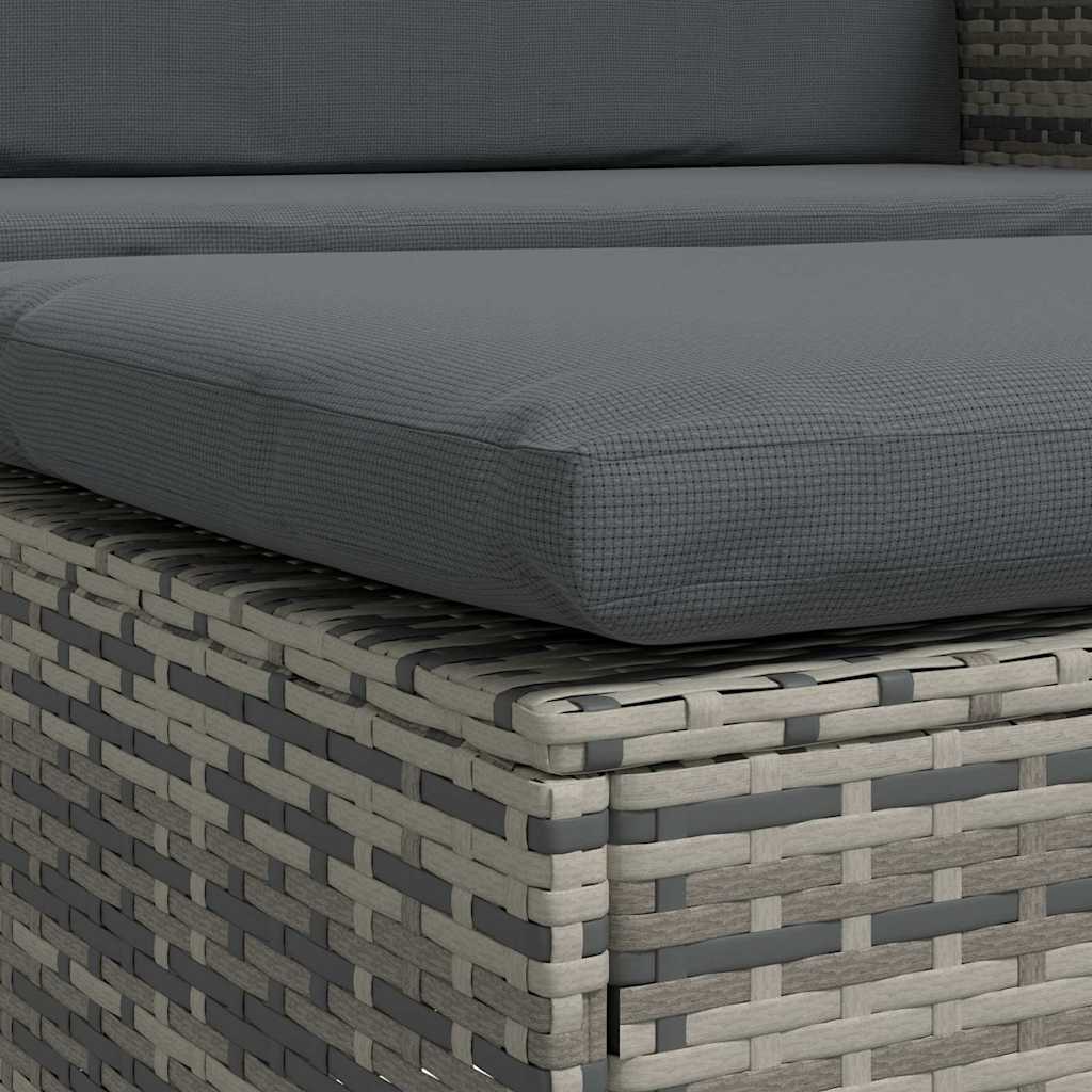 Set Divani da Giardino 2 pz con Cuscini in Polyrattan Grigio