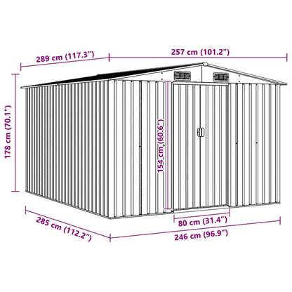 Casetta da Giardino 257x298x178 cm in Metallo Verde - homemem39