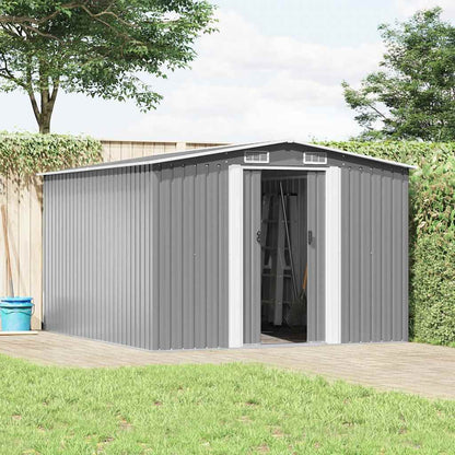 Casetta da Giardino 257x298x178 cm in Metallo Grigio | homemem39