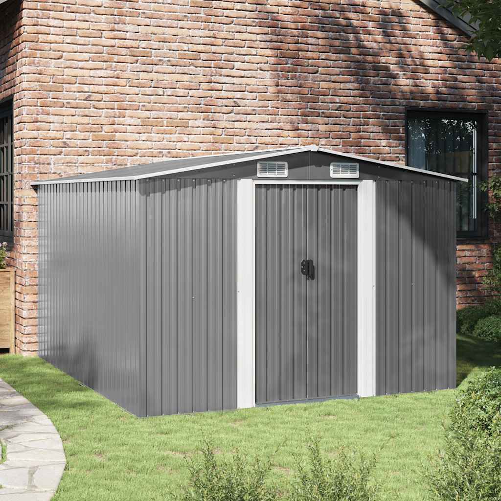 Casetta da Giardino 257x298x178 cm in Metallo Grigio | homemem39