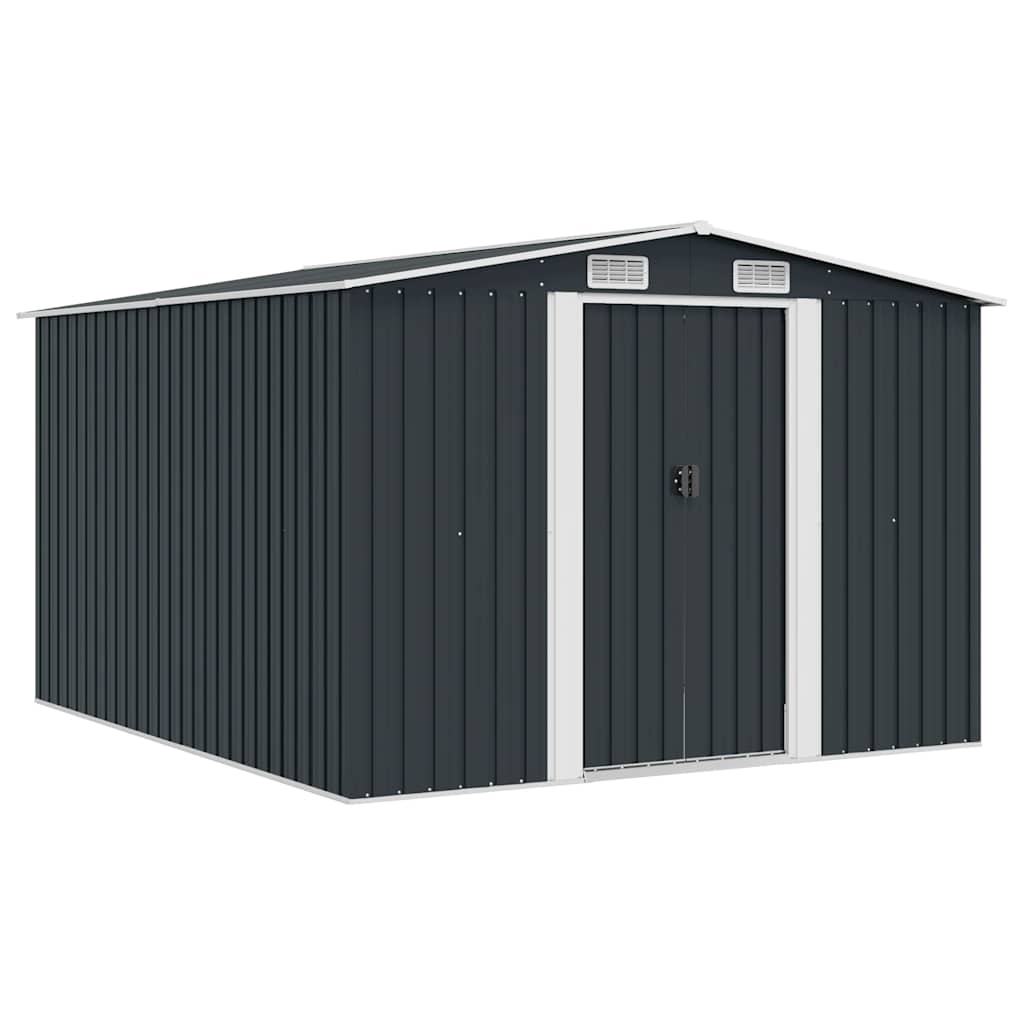Casetta da Giardino 257x298x178 cm in Metallo Antracite