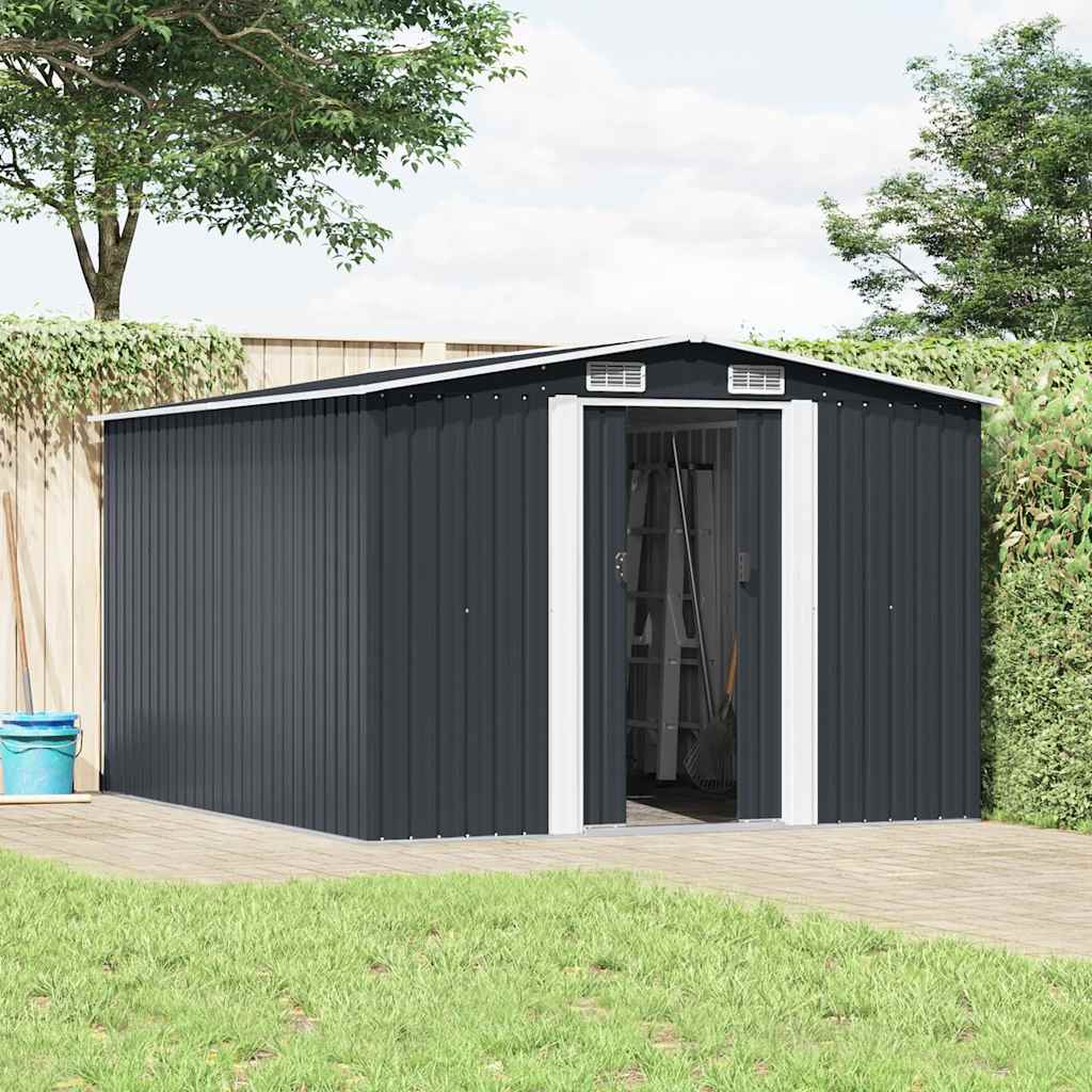 Casetta da Giardino 257x298x178 cm in Metallo Antracite | homemem39