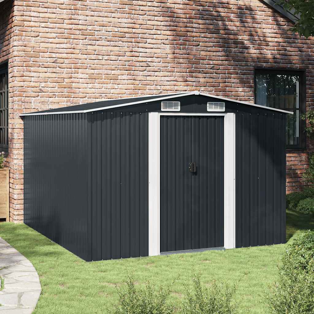 Casetta da Giardino 257x298x178 cm in Metallo Antracite | homemem39