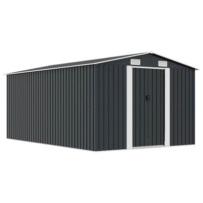 Casetta da Giardino 257x392x181 cm in Metallo Antracite