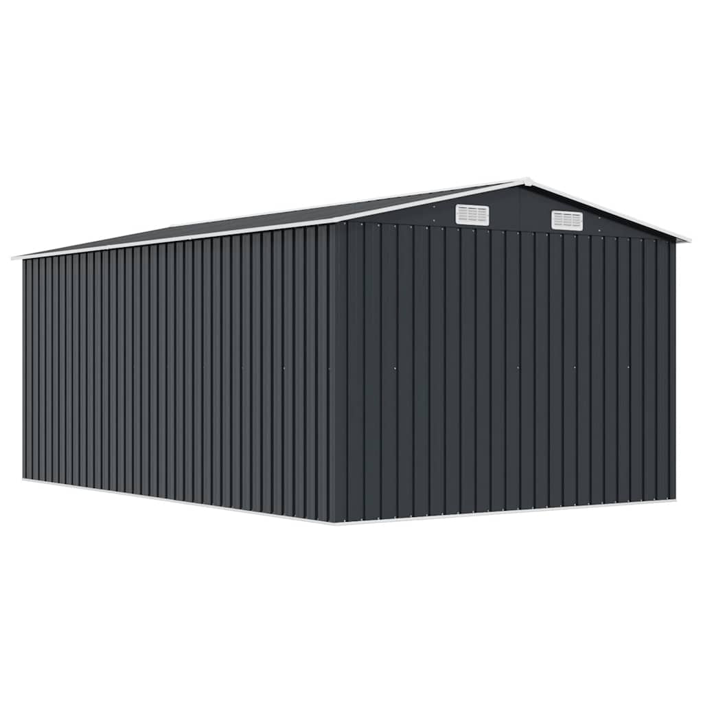 Casetta da Giardino 257x392x181 cm in Metallo Antracite | homemem39