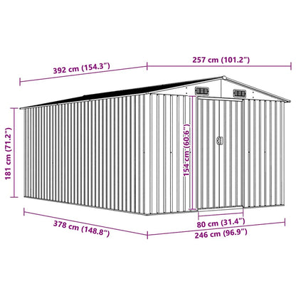 Casetta da Giardino 257x392x181 cm in Metallo Antracite - homemem39