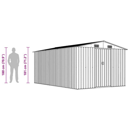 Casetta da Giardino 257x392x181 cm in Metallo Antracite - homemem39