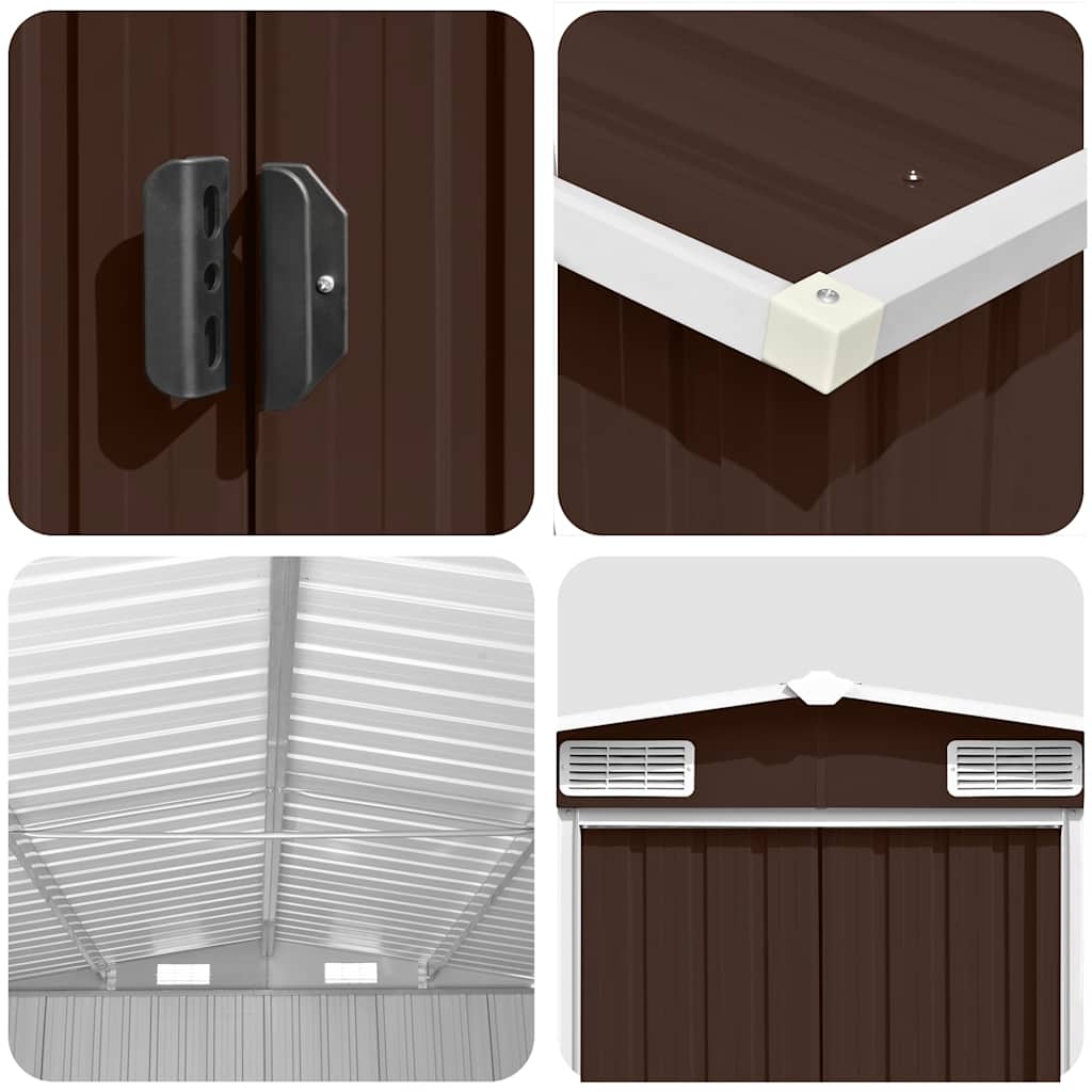 Casetta da Giardino 257x489x181 cm in Metallo Marrone | homemem39