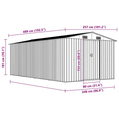 Casetta da Giardino 257x489x181 cm in Metallo Marrone - homemem39
