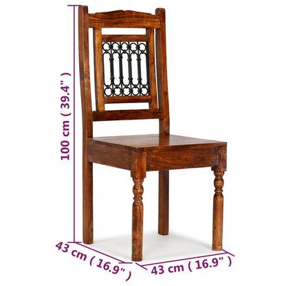 Classic Dining Chairs 6 pcs Solid Wood with Sheesham Finish