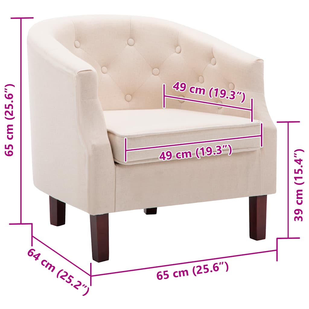 Poltrona Beige in Tessuto