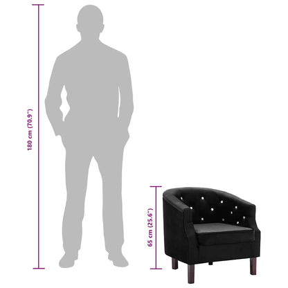 Poltrona Nera in Velluto - homemem39