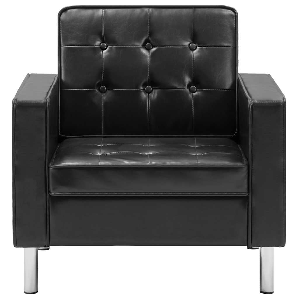 Poltrona Nera 75x70x75 cm Similpelle | homemem39
