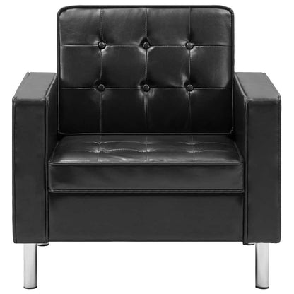 Poltrona Nera 75x70x75 cm Similpelle | homemem39