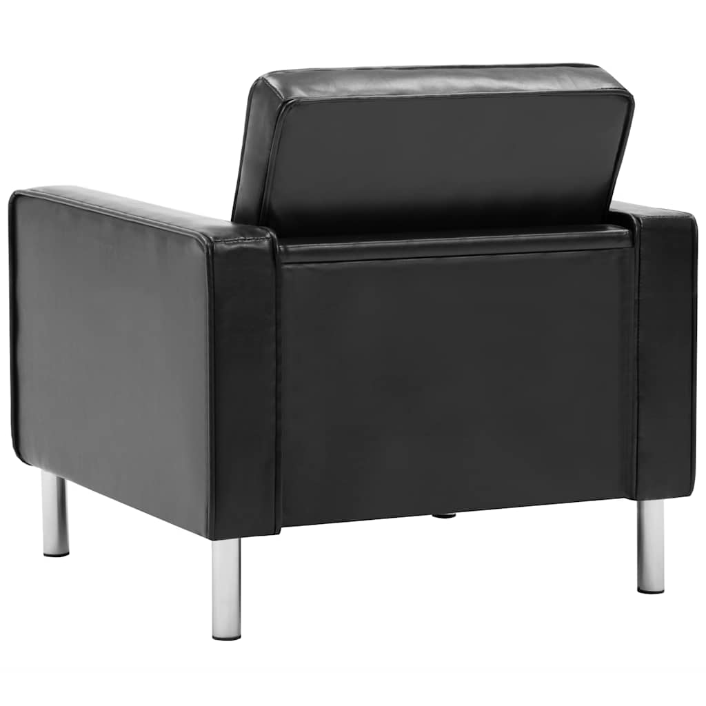 Poltrona Nera 75x70x75 cm Similpelle | homemem39
