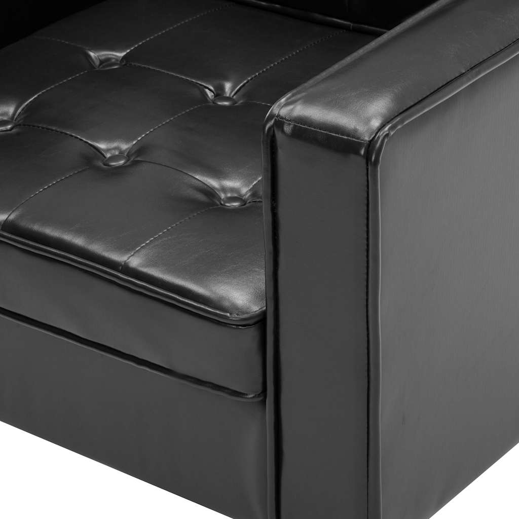 Poltrona Nera 75x70x75 cm Similpelle | homemem39