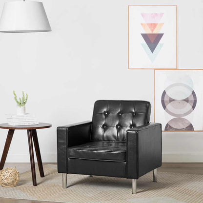 Poltrona Nera 75x70x75 cm Similpelle | homemem39
