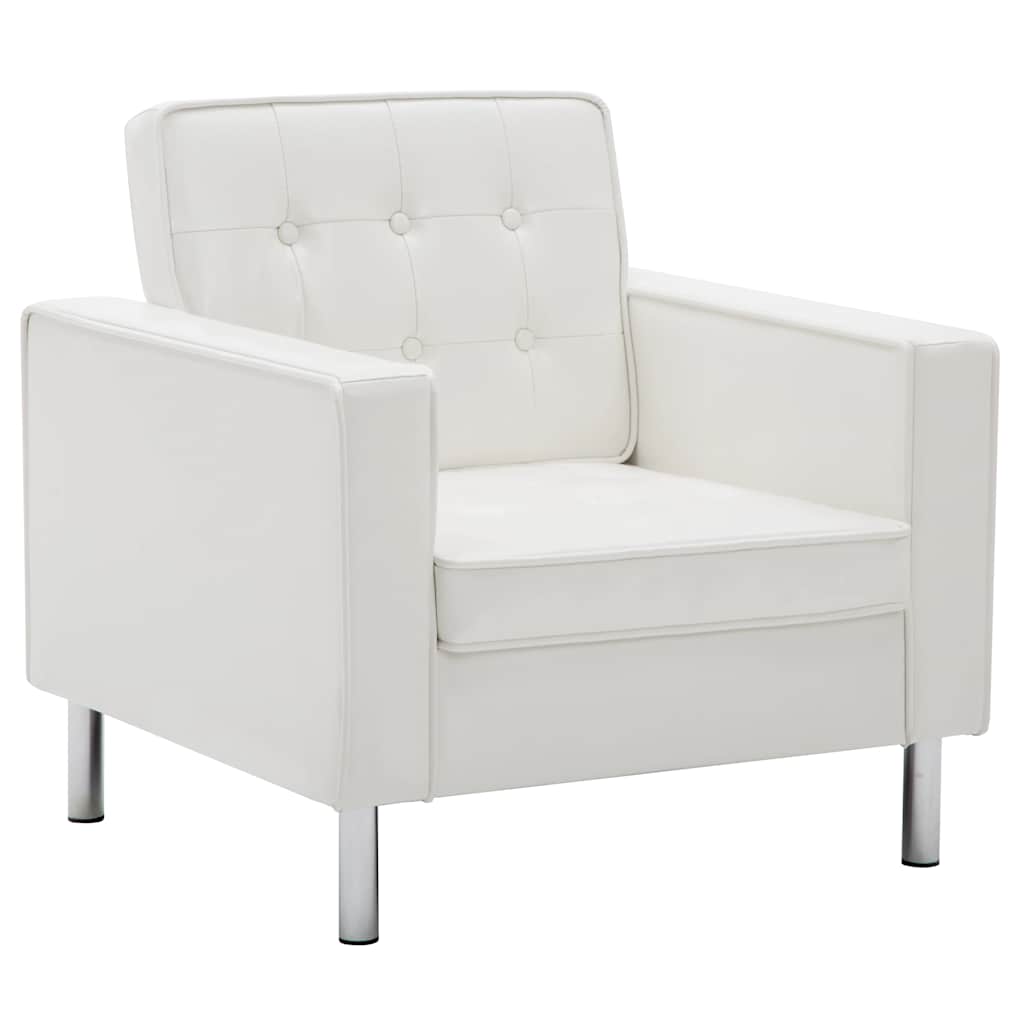 Poltrona Bianca 75x70x75 cm Similpelle