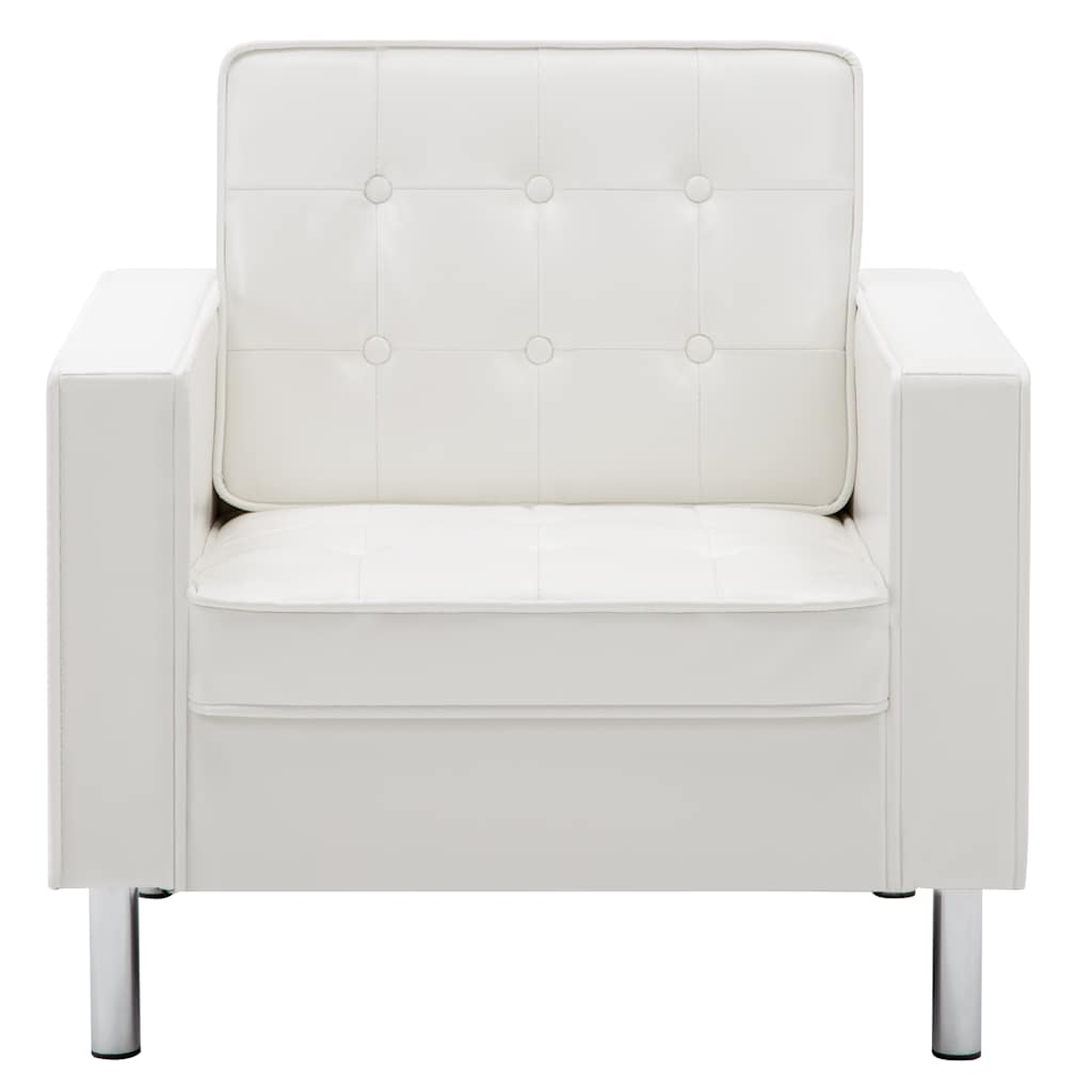 Poltrona Bianca 75x70x75 cm Similpelle