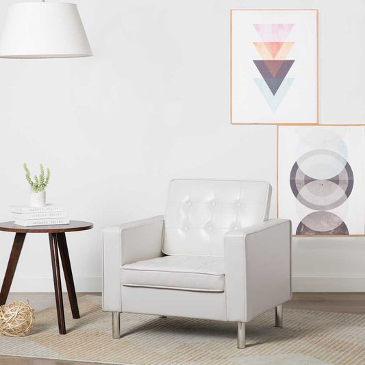 Poltrona Bianca 75x70x75 cm Similpelle