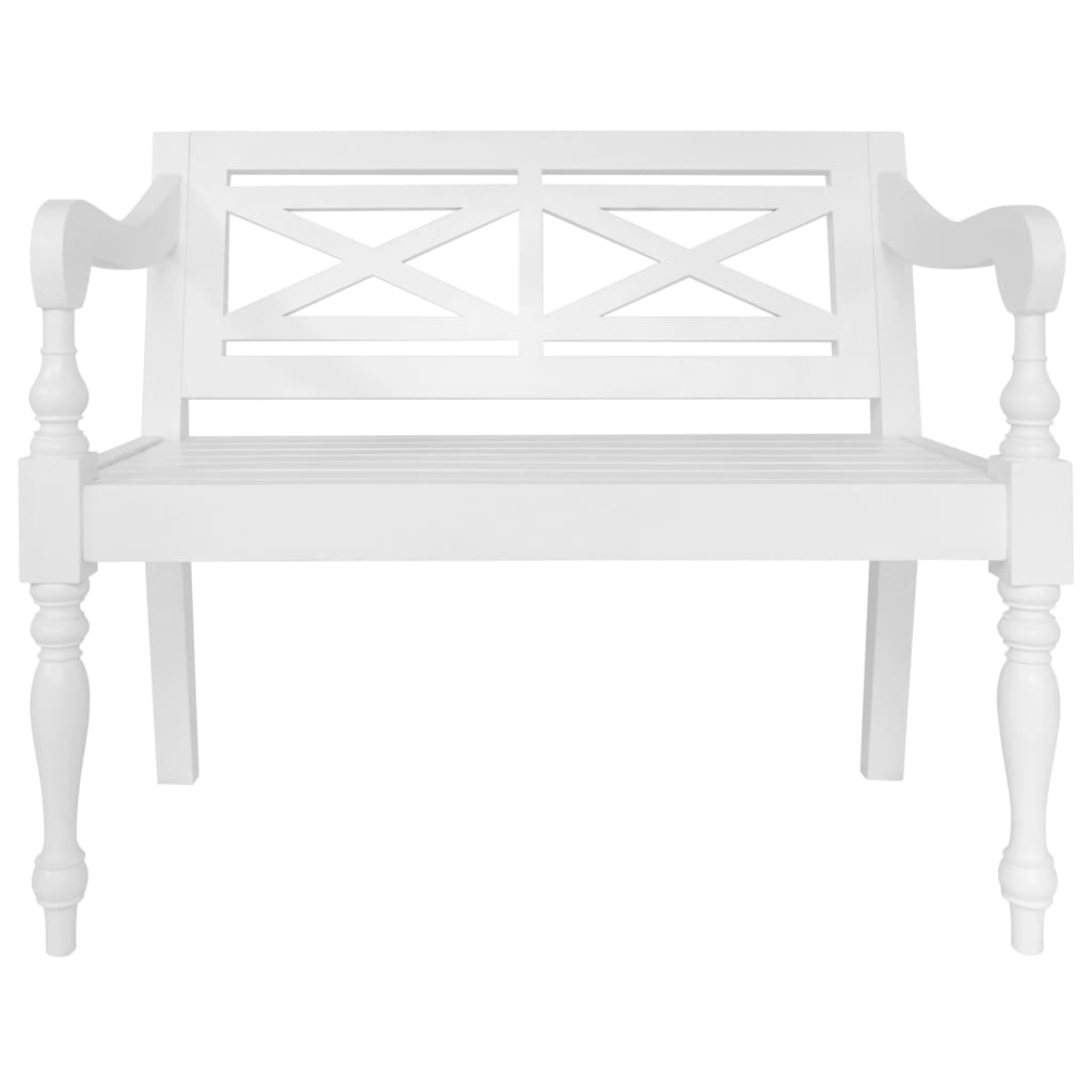 Panchina Batavia 98 cm in Legno Massello di Mogano Bianca | homemem39
