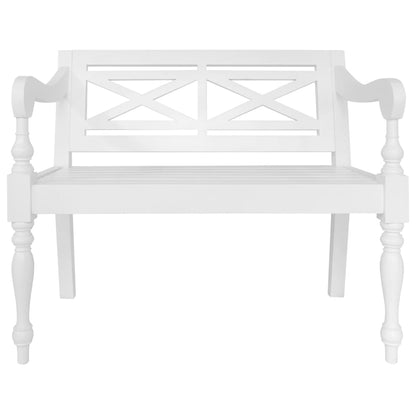 Panchina Batavia 98 cm in Legno Massello di Mogano Bianca | homemem39