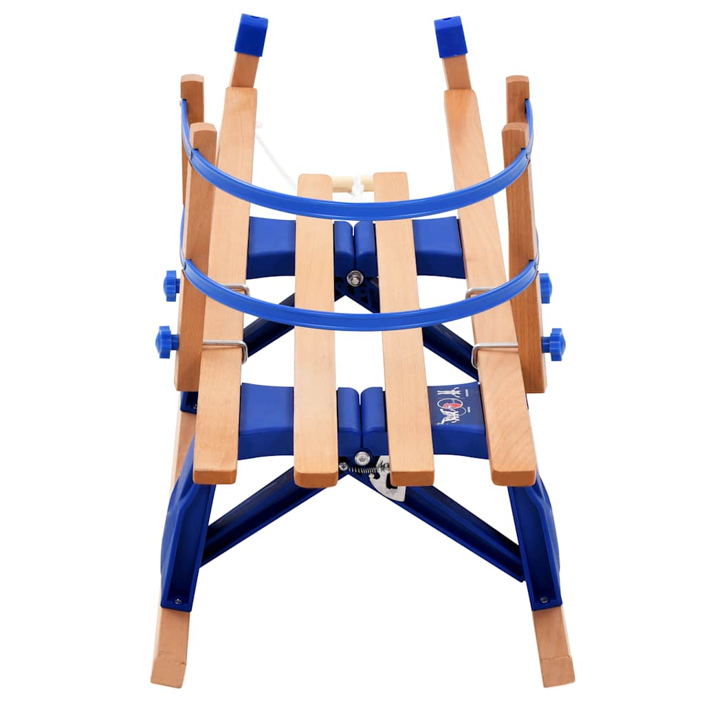 Slittino da Neve Pieghevole in Legno con Schienale 119 cm - homemem39