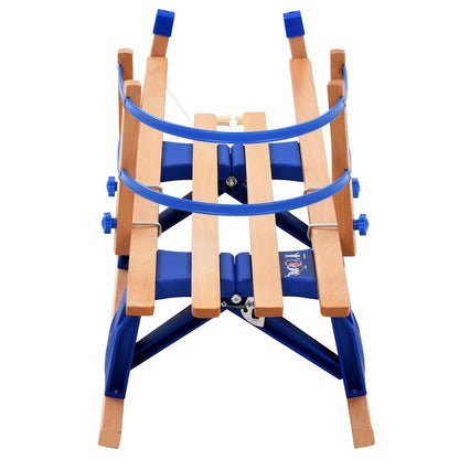 Slittino da Neve Pieghevole in Legno con Schienale 119 cm - homemem39