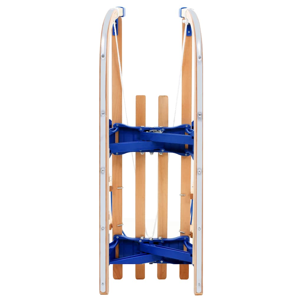 Slittino da Neve Pieghevole in Legno con Schienale 119 cm - homemem39