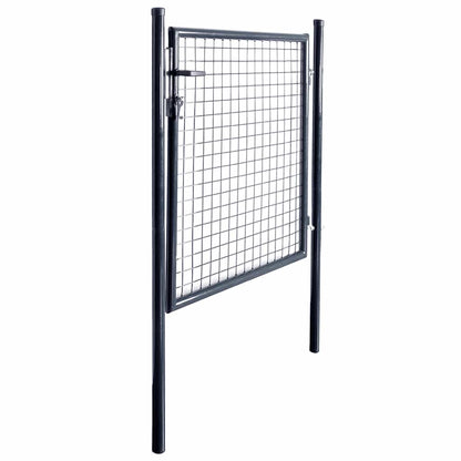 Cancello da Giardino in Rete di Acciaio Zincato 100x100 cm Grigio | homemem39