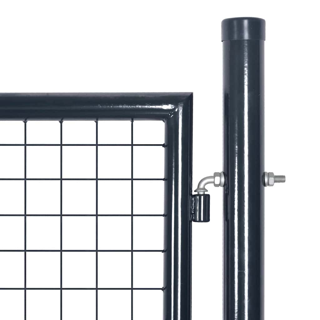 Cancello da Giardino in Rete di Acciaio Zincato 100x100 cm Grigio | homemem39