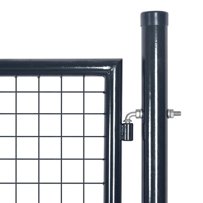 Cancello da Giardino in Rete di Acciaio Zincato 100x100 cm Grigio | homemem39